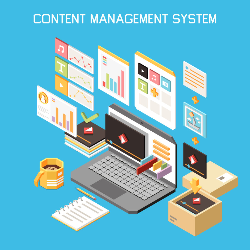 ilustração da ideia de Content Management System - CMS