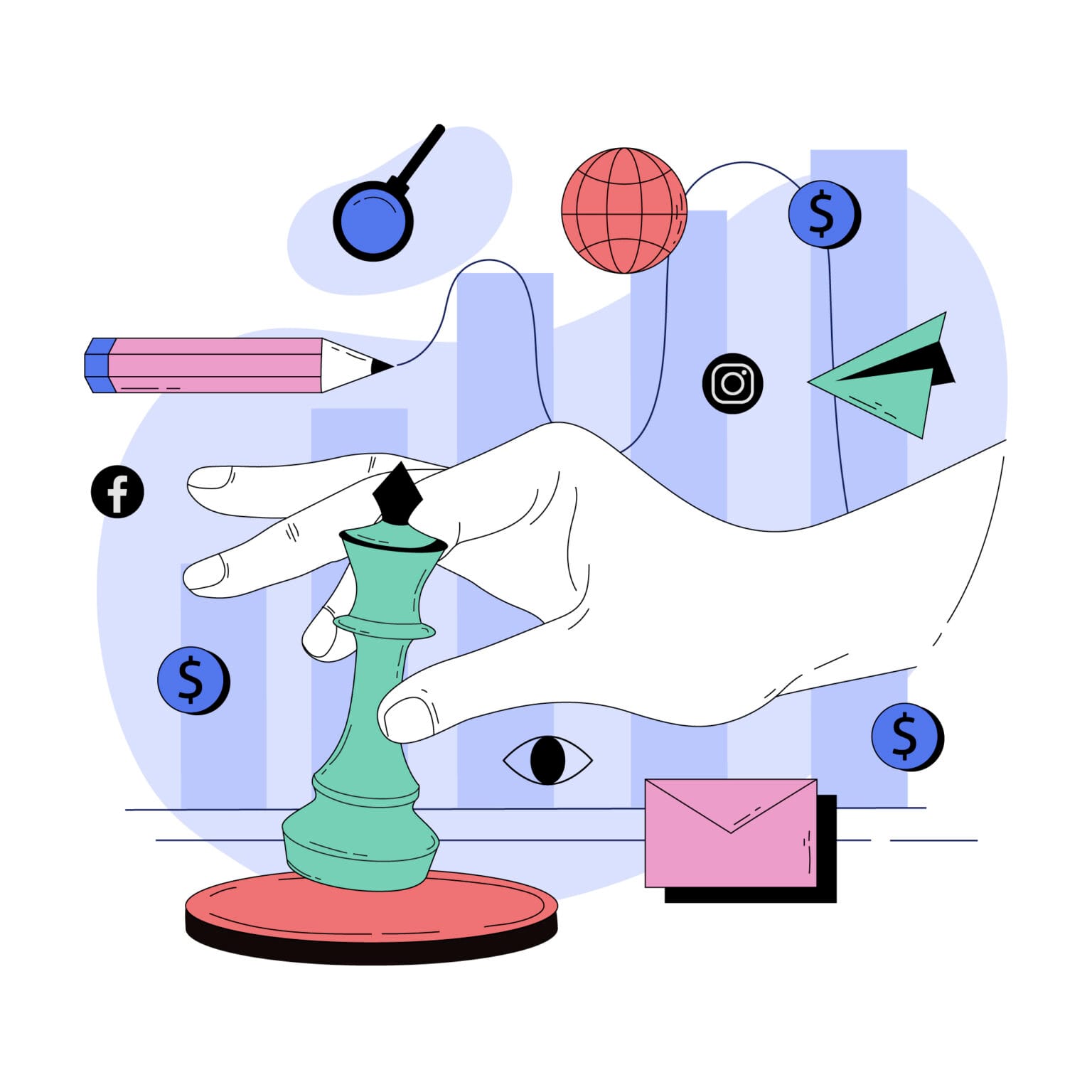 ilustração para o artigo - estratégia de marketing